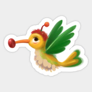 Cute Hummingbird Drawing Sticker